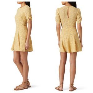 Reformation Lily Gracie Dress Yellow Floral Mini